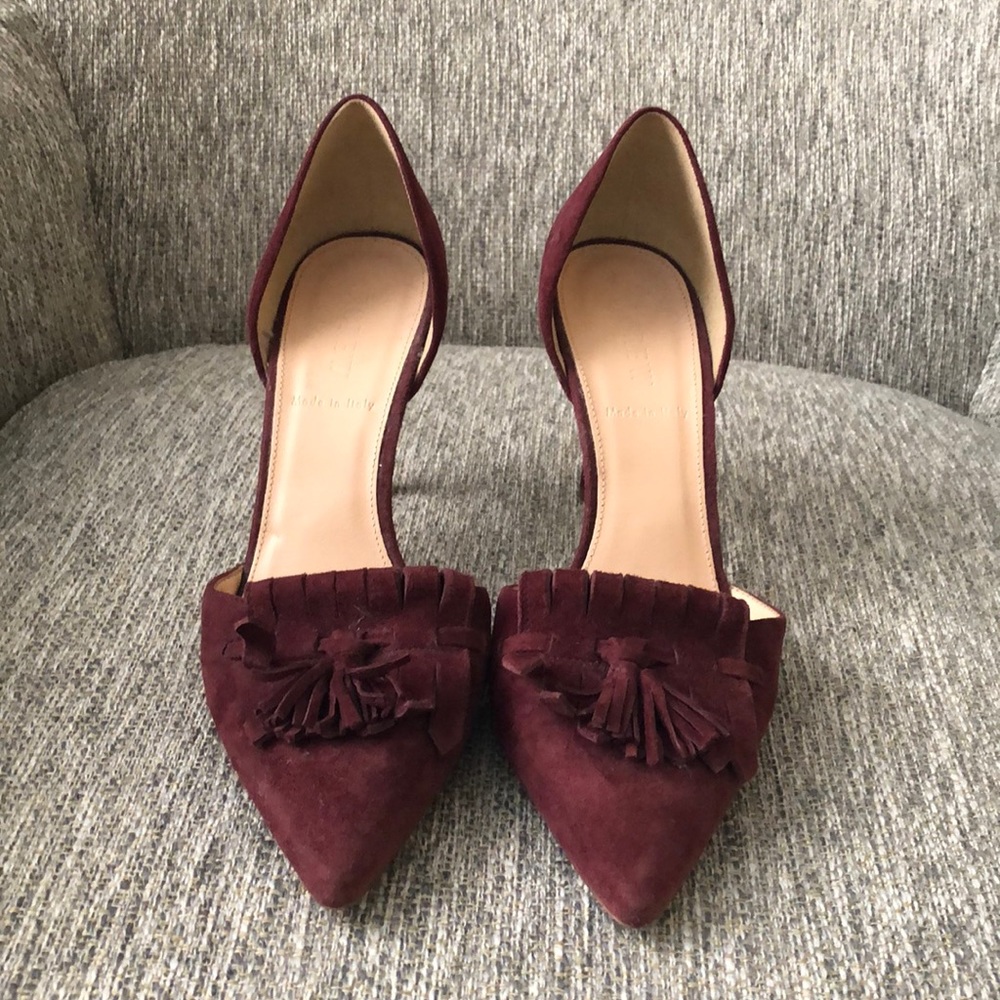 J. Crew burgundy d’orsay heels